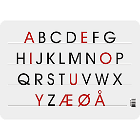 Lærlet underlag med de store bogstaver