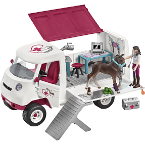 Schleich 42439 mobil dyrlæge med føl