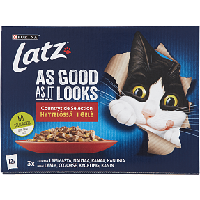 Vådfoder i gelé m. lam, okse, kylling og kanin