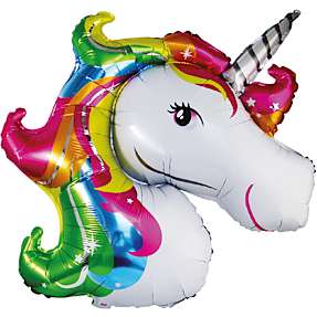 Folieballon Enhjørning H: 90 cm - Multifarvet