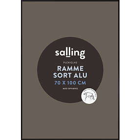 Sort ramme m. plexiglas - 70x100 cm