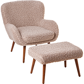 Dolly loungestol inkl. fodskammel - toffee