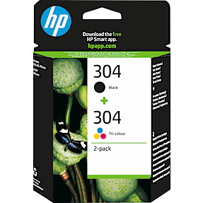 HP Ink 304 blækpatroner i dobbeltpakke - sort/trefarvet
