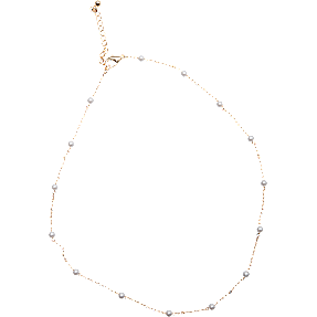 CBYH dame halskæde med perler - guldfarvet