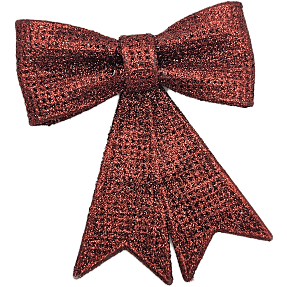 Julefryd dekorationssløjfe med glitter H: 10 cm - flere varianter - assorteret