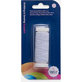 CraftnCreate elastisk sytråd 0,5 mm - hvid
