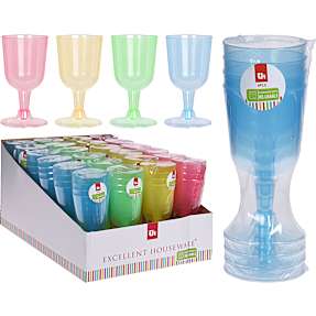Vinglas i plastik 4-pak – flere varianter – assorteret