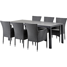 Carlton sæt med 6 sorte Fairfield stole