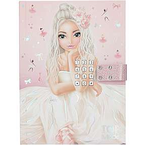 TOPModel dagbog m. kode og musik - lyserød