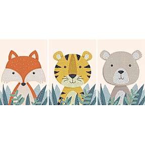 Diamond Art kollage 13x18 cm 3-pak - dyr