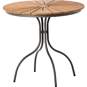 Kerteminde teak - nonwood cafébord Ø80 cm, antracit stel