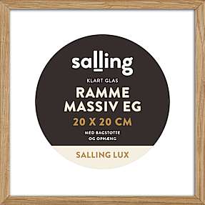Ramme i massiv eg m. glas - 20x20 cm