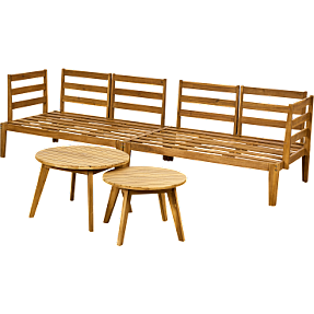 Utah pallebænk med 2 runde borde