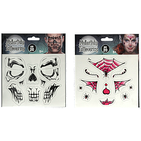 Halloween ansigtstattovering - flere varianter - assorteret