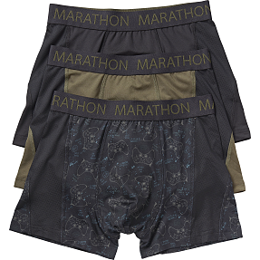Marathon teen 3-pak boxershorts str. 10-12 år - grå