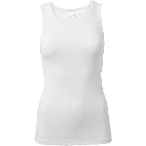 VRS dame rib tanktop str. S - hvid