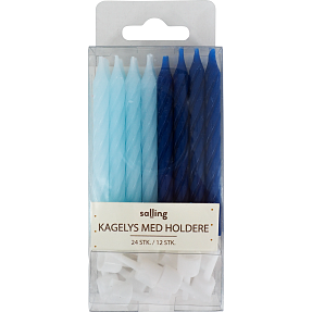 Salling kagelys snoet L: 6,3 cm 24-pak - blå mix