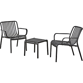 Messina loungebord med 2 stole - sort