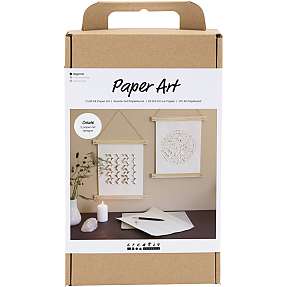 Creotime DIY kit papirkunst off white - papir