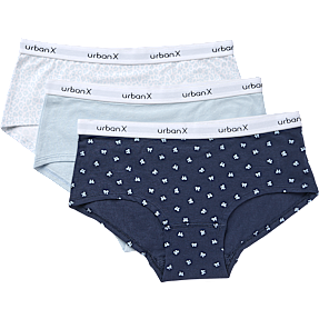 VRS teen 3-pak hipster str. 134/140 - blå/hvid