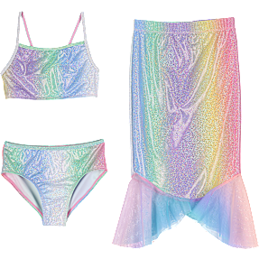 VRS børne 3-delt badetøj str. 98/104 - multifarvet