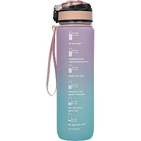 Motivationsflaske mat lilla/blå - 1 liter