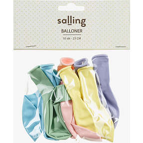 Salling latexballoner Ø:23 cm 10-pak - Pastel