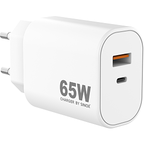 Sinox Pro oplader 65W - hvid