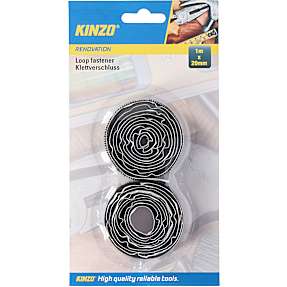 Kinzo velcrobånd 1 meter - sort
