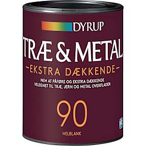 Dyrup træ & metal maling ekstra dækkende 0,75 liter hvid