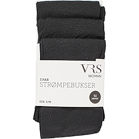 VRS 3-pak strømpebukser str. L/XL - sort