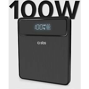 SBS slim powerbank 20.000 mAh - sort