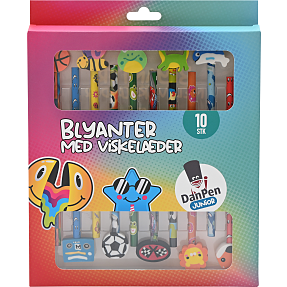 Danpen blyanter med viskelæder 10-pak