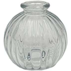 Vase med riller H: 8 cm - klar