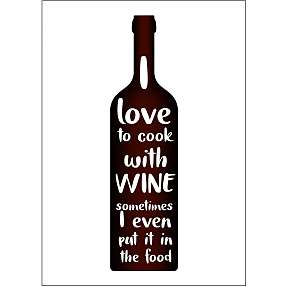 I love to cook with wine - 50x70 cm