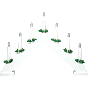 Julelysestage med 7 LED lys - hvid