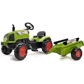 Falk Toys Claas traktor med trailer - Grøn