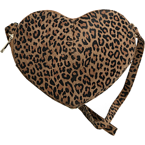 Skindtaske hjerteformet - leopard