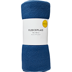BASIS fleeceplaid 130x160 cm - mørkeblå