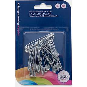 Compound Kings sikkerhedsnåle 24 stk. - sølvfarvet