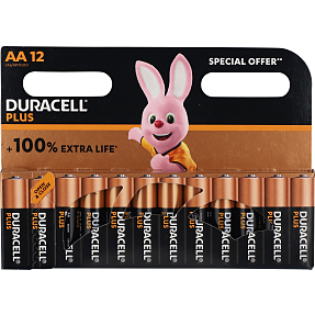 Duracell Plus AA batterier 12-pak