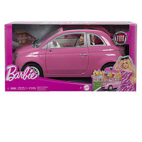 Barbie dukke med Fiat 500