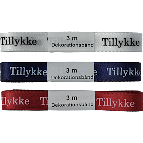 Studenter satinbånd 15 mm x 3 meter – flere varianter – assorteret
