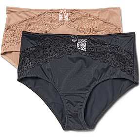 VRS dame 2-pak tai trusser str. XL - sort/brun