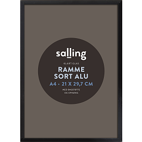 Sort ramme m. glas - 21x29,7 cm