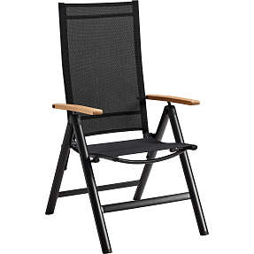 Columbia positionsstol - sort/teaklook