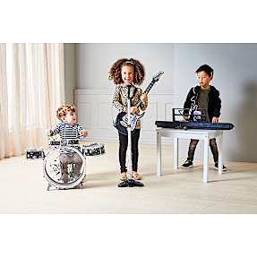 El-Guitar med mikrofon-stativ