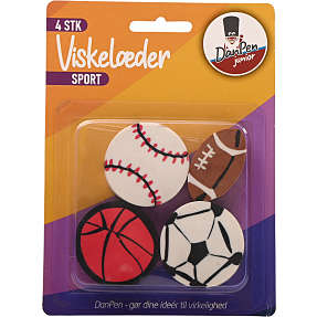 Danpen viskelæder 4-pak - sport