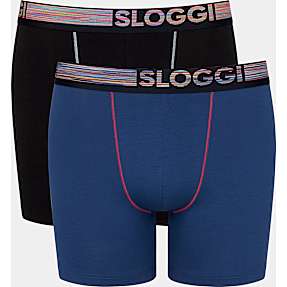 Sloggi herre 2-pak tights str. L - blå/sort