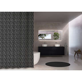 DEBEL Jazz badeforhæng - sort og hvid